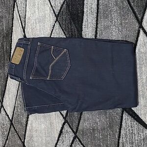 BKE EMBROIDERED JAKE STRAIGHT DARK BLUE WASH DENIM JEAN